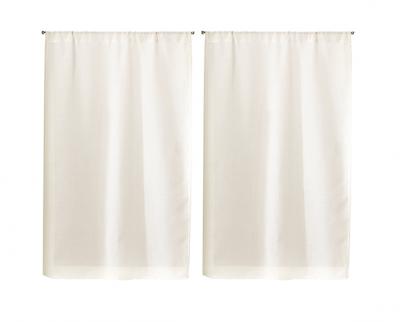 Paire de Vitrages Unis en Etamine Blanc 70 x 120 cm - Blanc