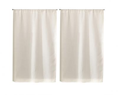 Paire de Vitrages Unis en Etamine Champagne 95 x 200 cm - Champagne