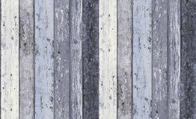 AS CREATION Papier peint planche de bois - bleu et blanc - 10 ml x 0,53 m
