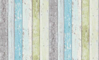 AS CREATION Papier peint planche de bois - Vert Bleu - 10 ml x 0,53 m