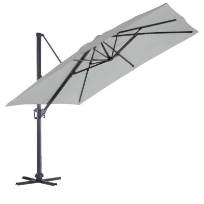 OZALIDE  - Parasol luxe aluminium &agrave; m&acirc;t d&eacute;port&eacute; 300x300cm Perle