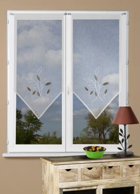 Ciel de France Voilage Paire de Vitrage, Polyester, Gris, 120x60 cm