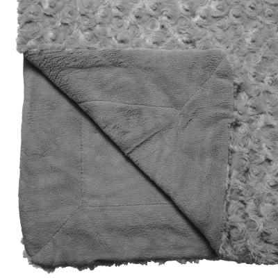 ATMOSPHERA Plaid Imitation Fourrure Boucl&eacute;e 120x160cm Gris