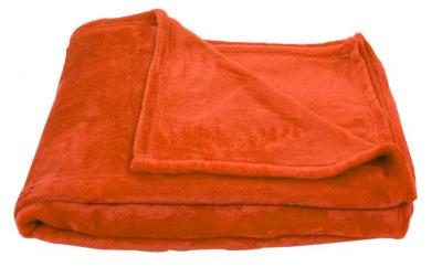 HOMEMAISON Plaid en polaire uni Orange 130 x 180 cm - Orange