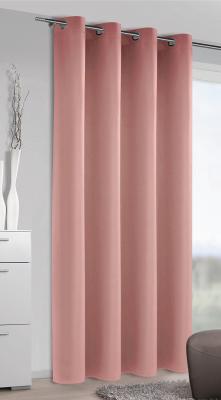 HomeMaison Rideau Occultant Uni, Polyester, Rose, 245x140 cm