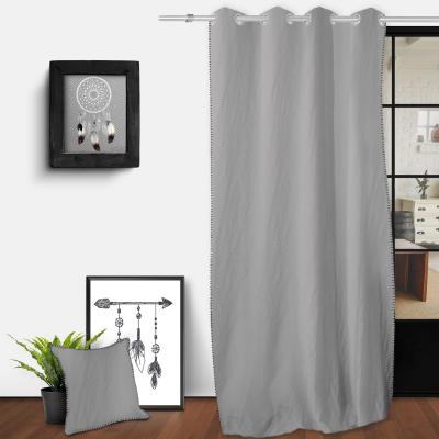 Soleil d'ocre Rideaux et Draperies, Coton, Gris, 140 x 250 cm