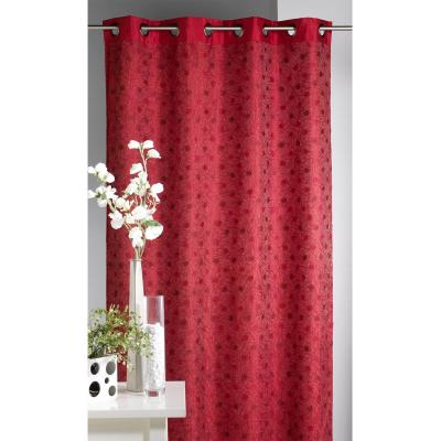 Rideau ameublement en Shantung doubl&eacute; Fantaisie - Rouge - 130 x 250 cm