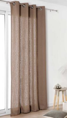 Rideau en lin tamisant &agrave; oeillets - Taupe - 135x260cm