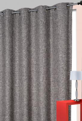 Rideau d'ameublement aspect laine chin&eacute;e - Anthracite - 140 x 260 cm