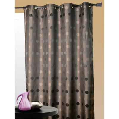 Rideau d'ameublement en jacquard pois bimbo - Taupe - 140 x 260cm