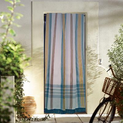Rideau de Porte Marseillais &agrave; rayures d'Antan - Vert - 140 x 225 cm