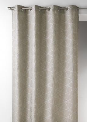 Rideau en Jacquard &agrave; Imprim&eacute;s Design - Lin - 140 x 260 cm