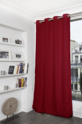 Rideau phonique thermique occultant rouge grenat 140x300