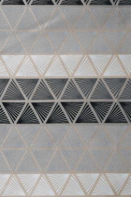 Rideau Imprim&eacute;s G&eacute;om&eacute;triques avec Rayures - Gris - 135 x 270 cm