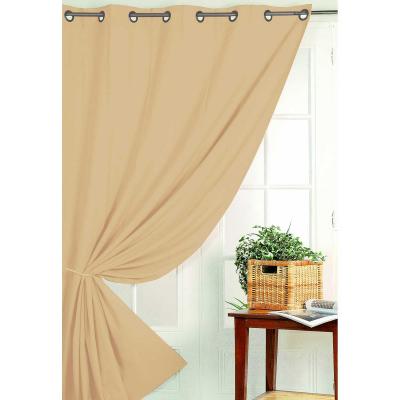 HomeMaison Rideau Occultant Non Feu M1, Polyester, Beige, 260x140 cm