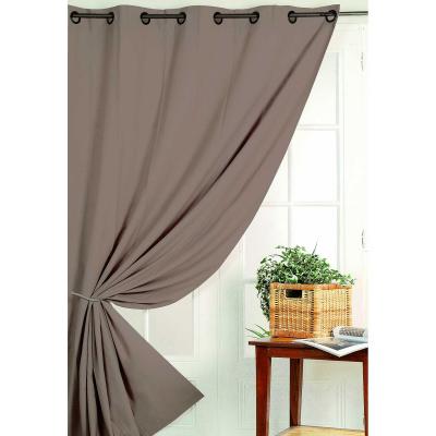 HomeMaison Rideau Occultant Non Feu M1, Polyester, Taupe, 180x140 cm