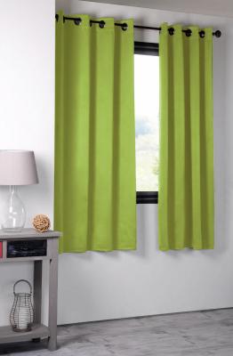 Rideau occultant, Nott&eacute; vert anis l.135 x H.250 cm