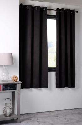 Rideau occultant &agrave;&nbsp;oeillets uni polyester NOTTE - Noir - 135x250cm
