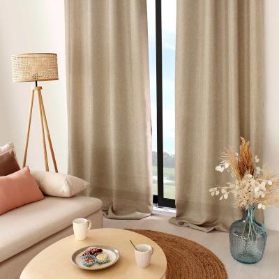 Rideau natt&eacute; chin&eacute; 8 oeillets grande hauteur 140x260cm beige