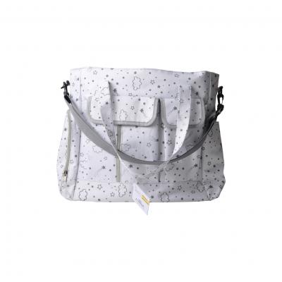 BEBE DOUCEUR Sac &agrave;&nbsp; langer multipoches - BLANC GRIS - 35 x 35 x 13 cm
