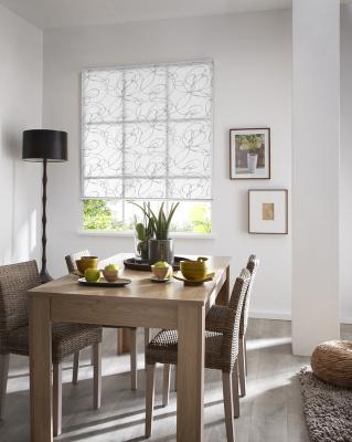 Store Enrouleur Imprim&eacute; Gribouillage - Blanc - 150 x 190 cm
