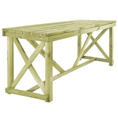 VIDAXL Table de jardin en bois impr&eacute;gn&eacute; - Vert - 160 x 79 x 75 cm