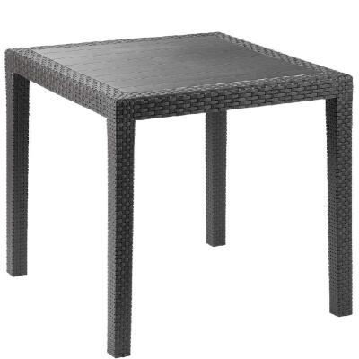 IPAE PROGARDEN Table outdoor King effet rotin - Anthracite - 79 x 79 x h72 cm