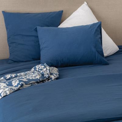 TOISON D OR Taie D'oreiller En Coton Lav&eacute; Bleu P&eacute;trole 50x70 Cm