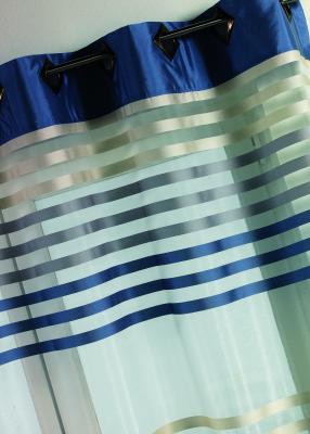 Homemaison - Voilage en Organza ray&eacute; et Color&eacute; Bleu 140 x 260cm - Bleu