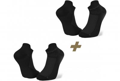 BV SPORT Paire de chaussettes  light 3d ultra courte x2 noir