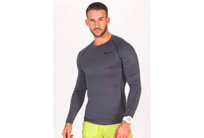 NIKE Maillot de compression  Longsleeve Pro Compression Top gris / noir