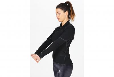 ODLO  Femme Bl Top Turtle Neck L/S Half Zip Active X Tricot, Noir, L EU