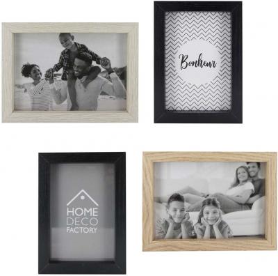 THE HOME DECO FACTORY  - Cadres photos en bois (Lot de 4)