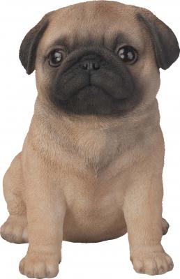 Vivid Arts Carlin Figurine de chiot Marron avec touches de noir