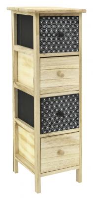 Aubry Gaspard - Commode en bois teint&eacute; noir et naturel 4 tiroirs