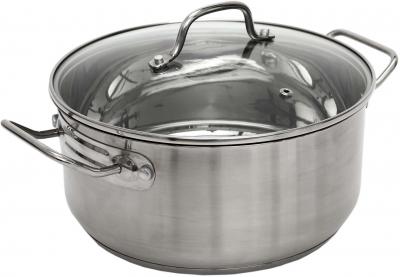 THE HOME DECO FACTORY Faitout inox avec couvercle en verre tous feux + induction 24 cm