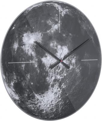 Horloge murale en verre Lune - Diam. 60 - Gris