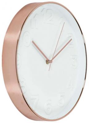 The Home Deco Factory - Horloge ronde cuivr&eacute;e et blanche 30.5 cm