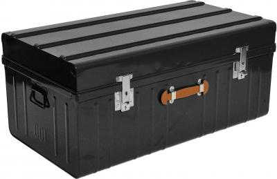 PIERRE HENRY Malle m&eacute;tallique noire avec poign&eacute;e en polyur&eacute;thane 265 litres - Noir