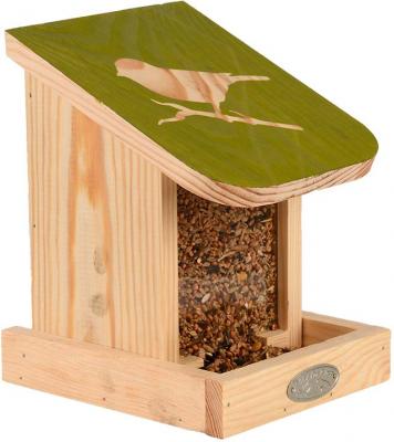  Silo mangeoire oiseaux pochoir - L 16,8 x l 14,8 x H 20,2 cm - Beige