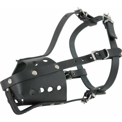 ZOLUX  - Museli&egrave;re en cuir pour chien type police noire Taille 5