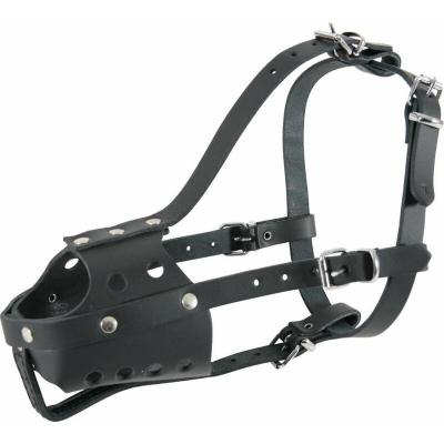 ZOLUX  - Museli&egrave;re en cuir pour chien type police noire Taille 6