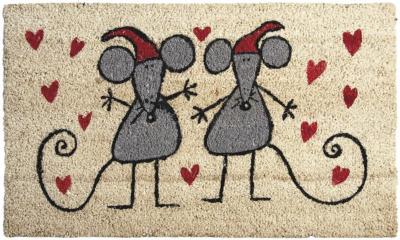 AUBRY GASPARD Paillasson en coco souris 45 x 75 cm 