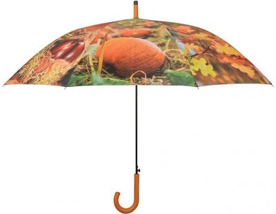 Esschert Design - Grand parapluie bois et m&eacute;tal toile polyester Automne
