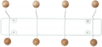 Pt Living - Pat&egrave;re 8 crochets en bois Saturnus Blanc et bois clair