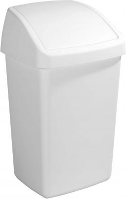 SUNWARE Poubelle blanche avec couvercle basculant Delta 50 litres - Blanc