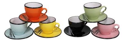 ANTIC LINE CREATIONS Set 6 tasses et sous tasses expresso Brasserie Bistrot (Lot de 6)