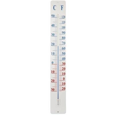 ESSCHERT DESIGN World Of Weather - Thermom&egrave;tre 90 ext&eacute;rieur sur plaque M&eacute;tal