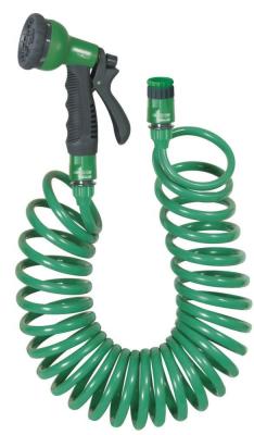 RIBILAND Ribimex PRA/TS.1360 Kit de tuyau spiral&eacute;, 15 m, Vert/Gris