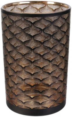 THE HOME DECO FACTORY  - Vase en m&eacute;tal noir et cuivr&eacute; Aster 20 cm